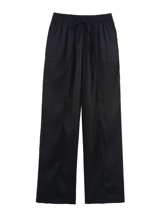 Satin Halter & Long Pants Set