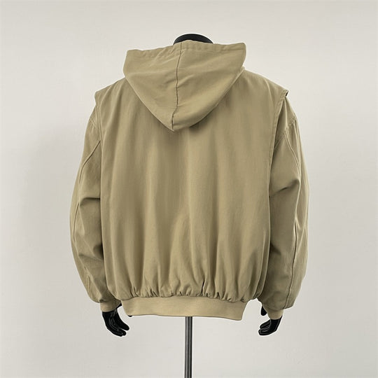 Retro college style hooded Barn style jacket