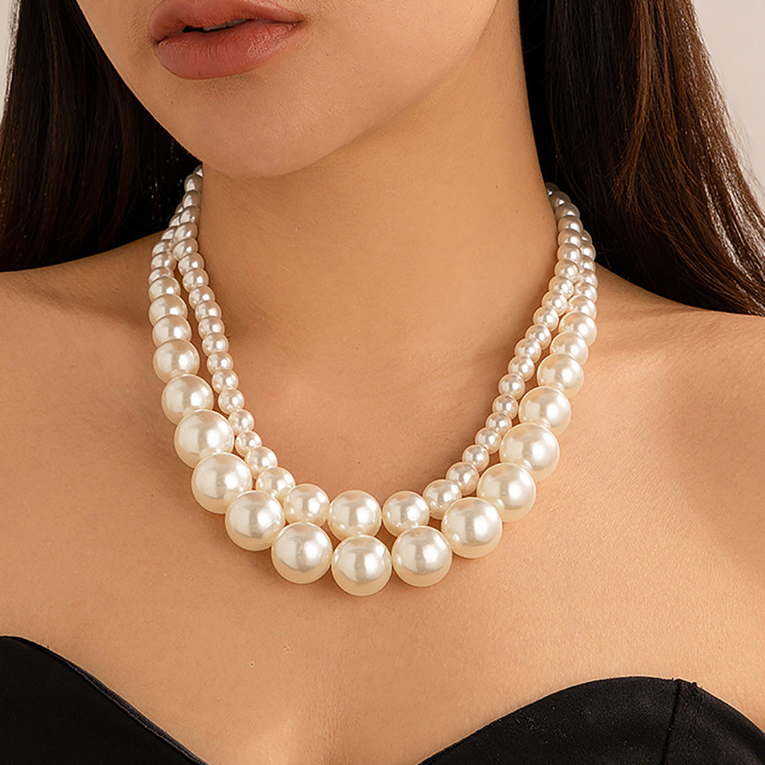 Exaggerated Pearl Multi-Layer Choker