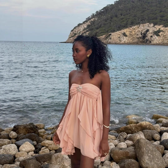 Halter Neck Backless Floral Print Dress