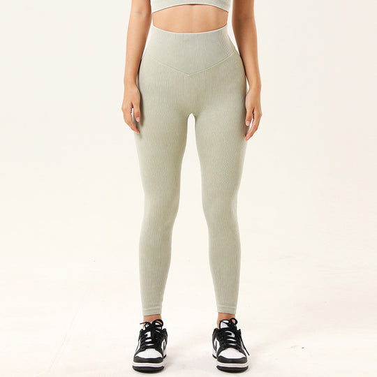 Frosted Yoga Set with Hip-Lift Leggings