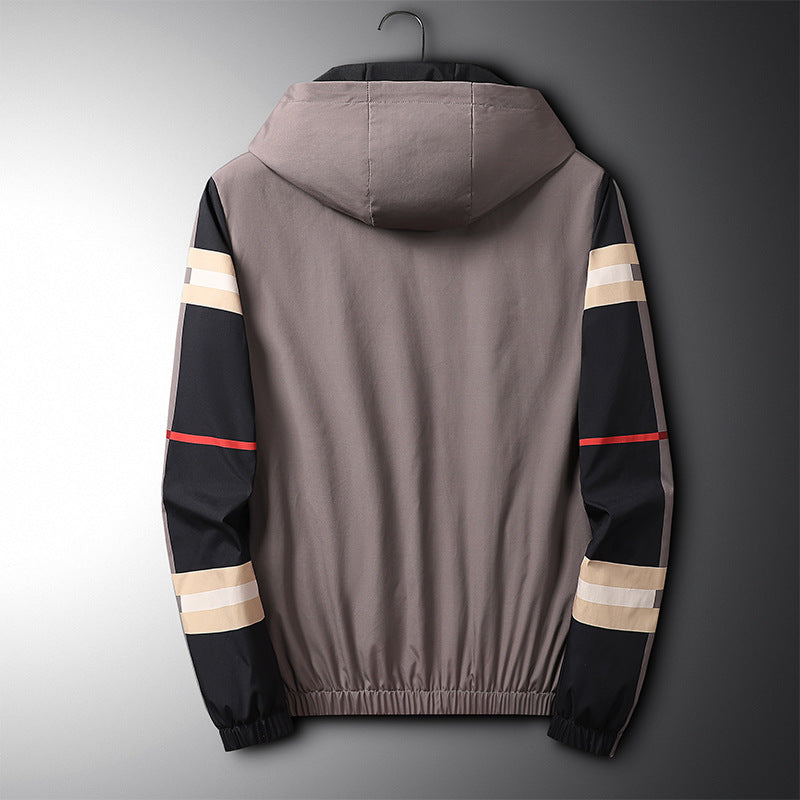 Men’s Hooded Printed Jacket – Plush Cotton Lined