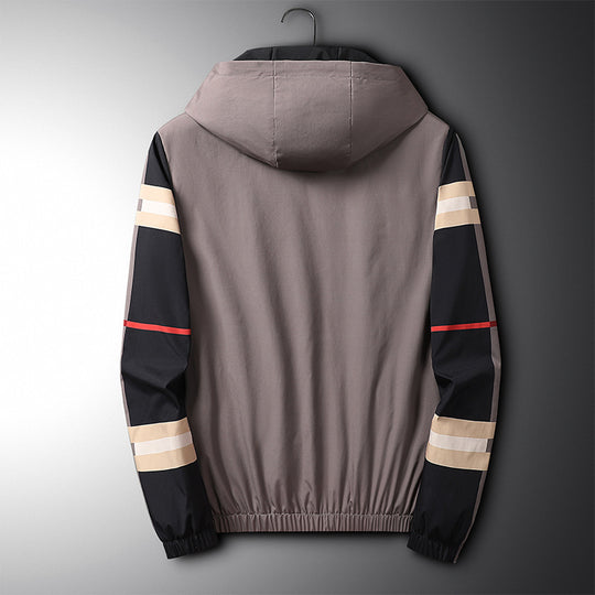 Men’s Hooded Printed Jacket – Plush Cotton Lined