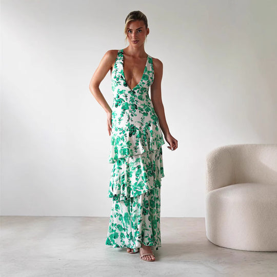 Backless Deep V-Neck Strapless Dress