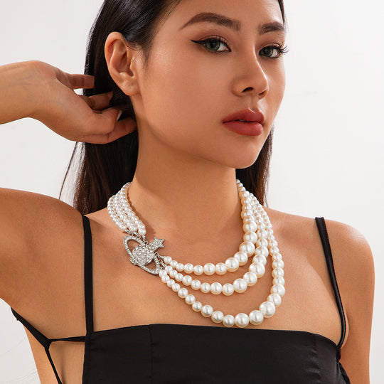 Luxe Pearl Layered Collar Necklace