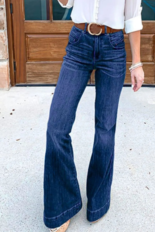 Flare Jeans with Pockets Plus Size