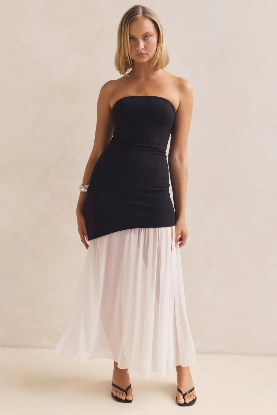 Selvera Halter Neck Spliced Maxi Dress
