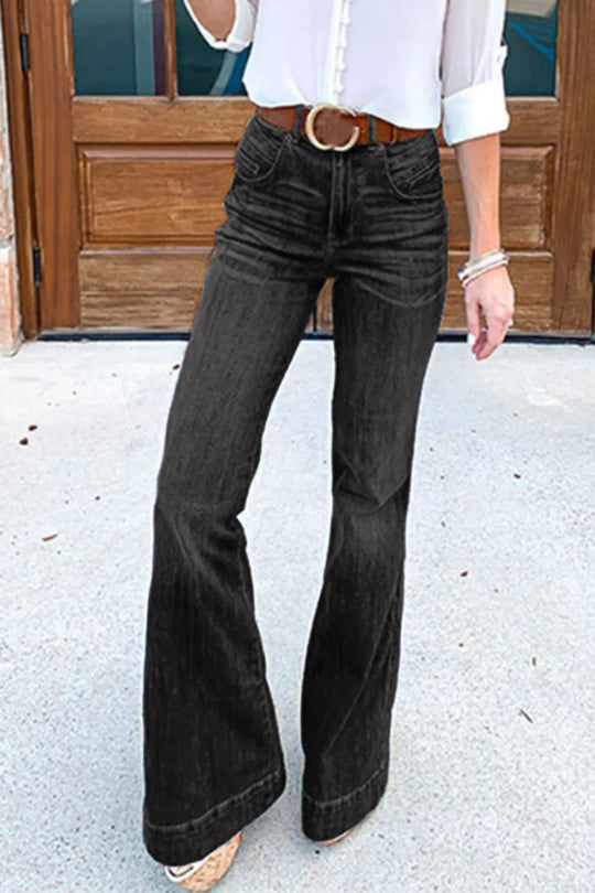 Flare Jeans with Pockets Plus Size
