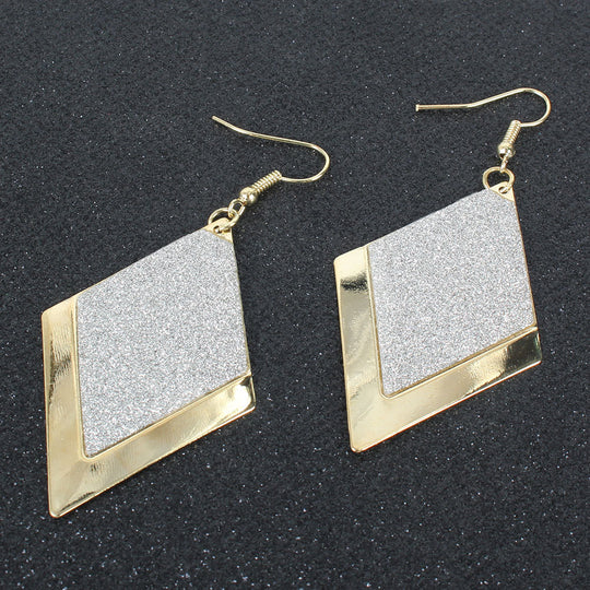 Frosted Diamond Retro Earrings