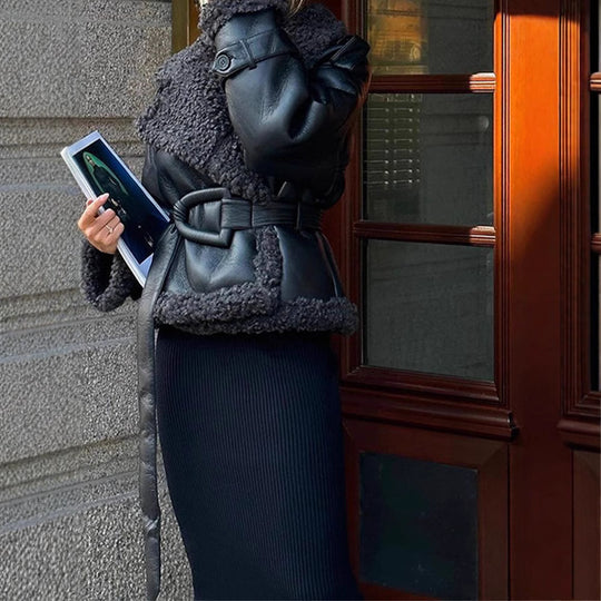 Women's Autumn/Winter Fur-Collar Short Jacket