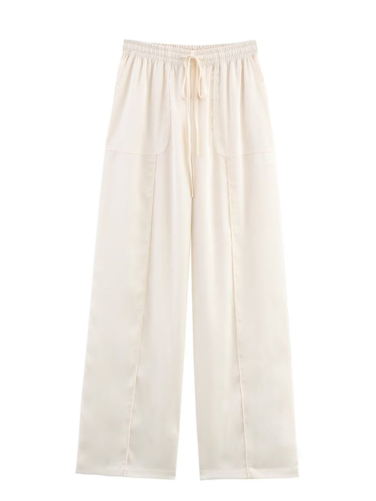 Satin Halter & Long Pants Set