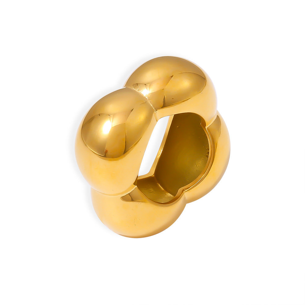 Hollow Blossom Geometric Ring
