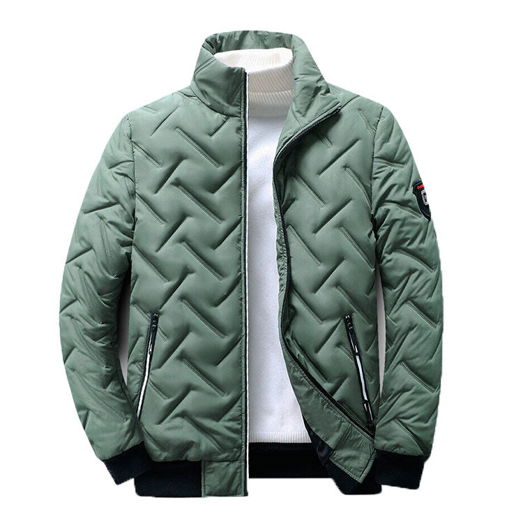 Men's Lightweight Stand Collar Cotton Jacket – Autumn & Winter Short Style