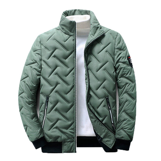 Men's Lightweight Stand Collar Cotton Jacket – Autumn & Winter Short Style