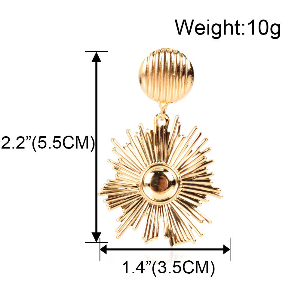 Retro Alloy Flower Long Earrings Fashionable Earrings For Women