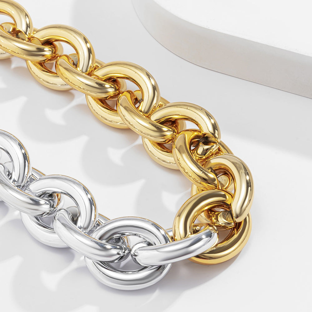 Geometric Thick Chain Punk Necklace