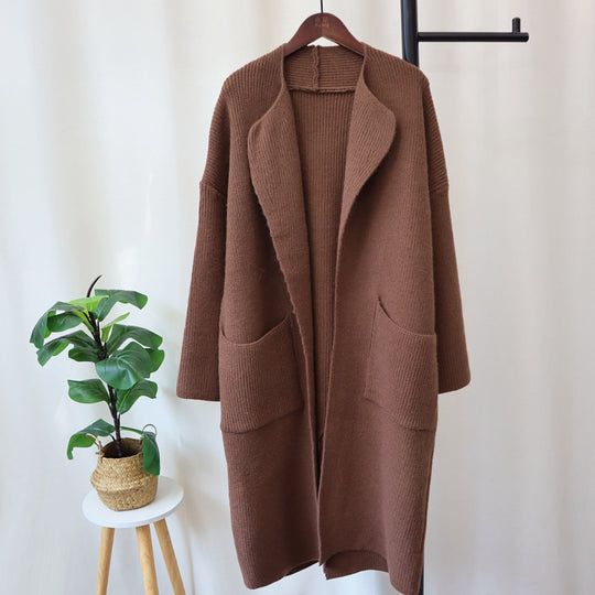 Long Knit Cardigan – Cozy Loose-Fit Knee-Length Sweater