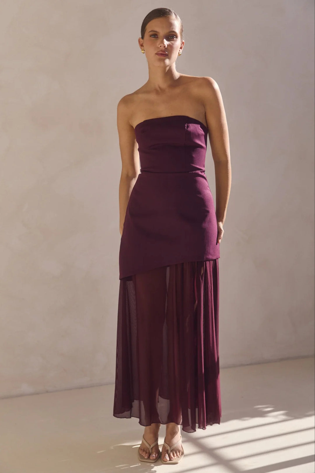 Selvera Halter Neck Spliced Maxi Dress