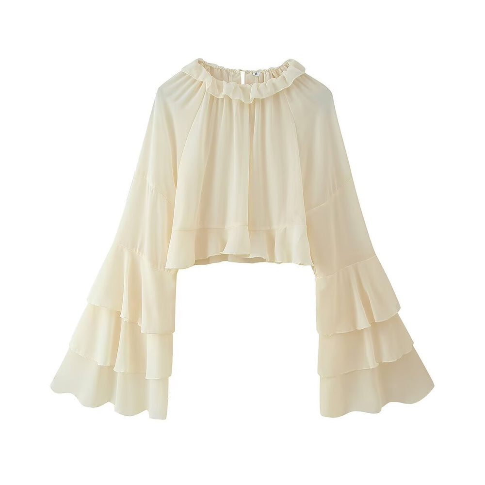 Ruffled Chiffon Two-Piece Set