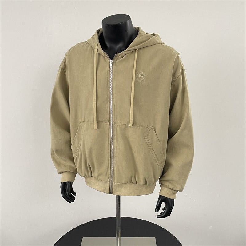Retro college style hooded Barn style jacket