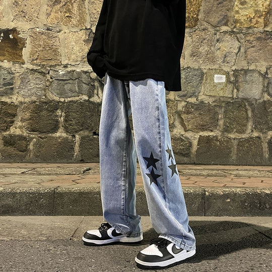 High Street Pentagram Wide-Leg Jeans