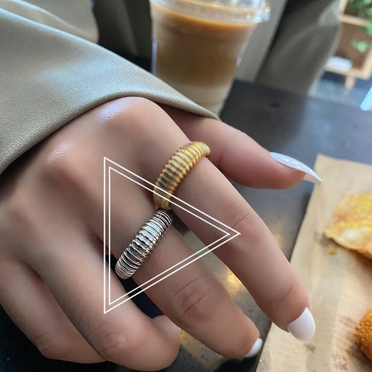 HK Spiral Texture Open Ring