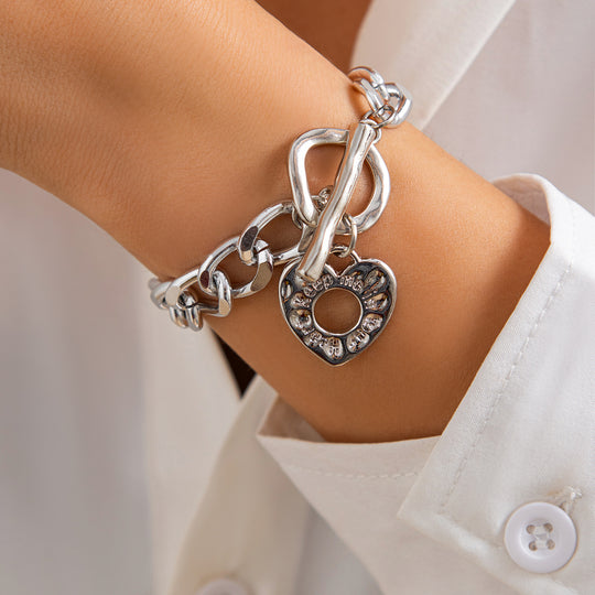 Lava Heart Punk Necklace Set