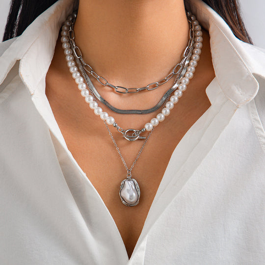 Orbit Pearl Multi-Layer Necklace