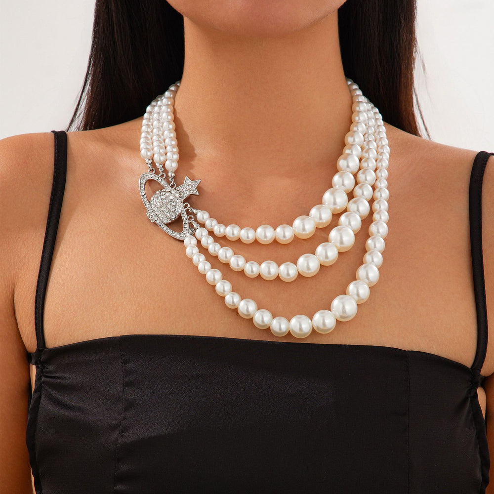 Luxe Pearl Layered Collar Necklace