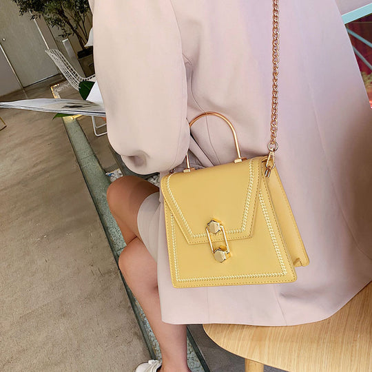 Metal Handle Chic Handbag