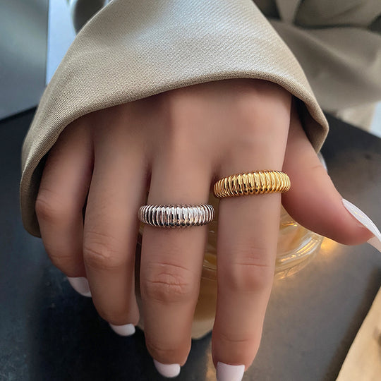 HK Spiral Texture Open Ring