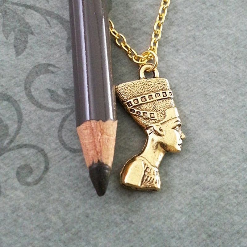 Ancient Egyptian Nefertiti Pharaoh Pendant Necklace