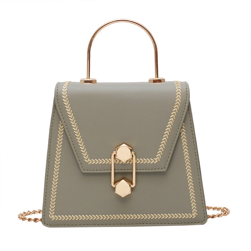 Metal Handle Chic Handbag