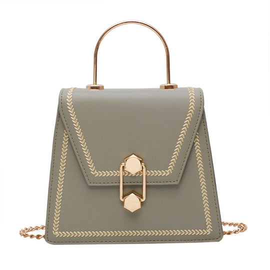 Metal Handle Chic Handbag
