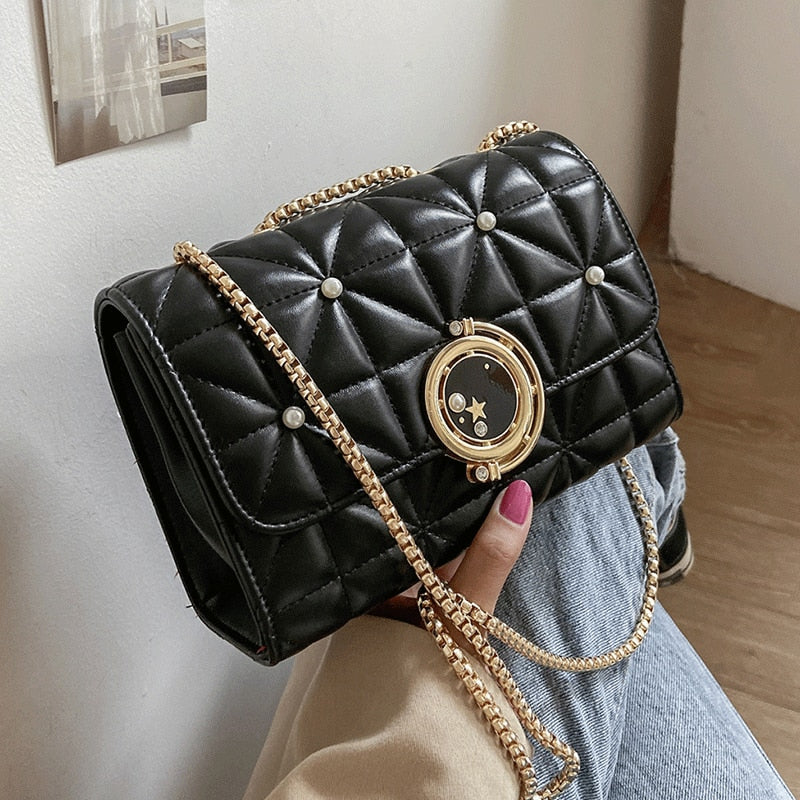 Luxe Lattice Chain Shoulder Bag