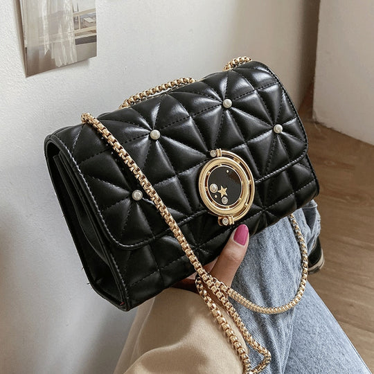 Luxe Lattice Chain Shoulder Bag
