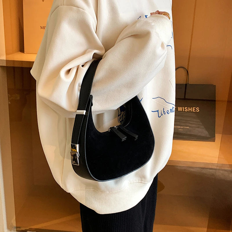 Velour Saddle Luxe Bag