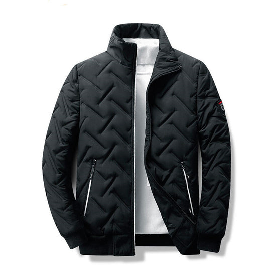 Men's Lightweight Stand Collar Cotton Jacket – Autumn & Winter Short Style