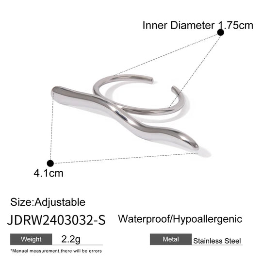 Ripple One Word Open Fashion Line Sense Ring