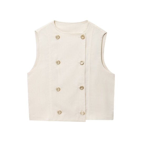 Linen Chic Vest & Shorts Set
