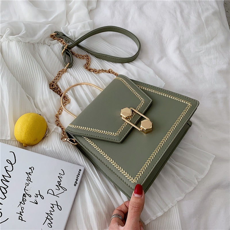 Metal Handle Chic Handbag