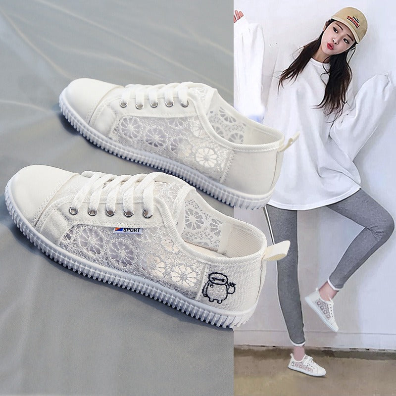 Mesh Lace Flat Shoes