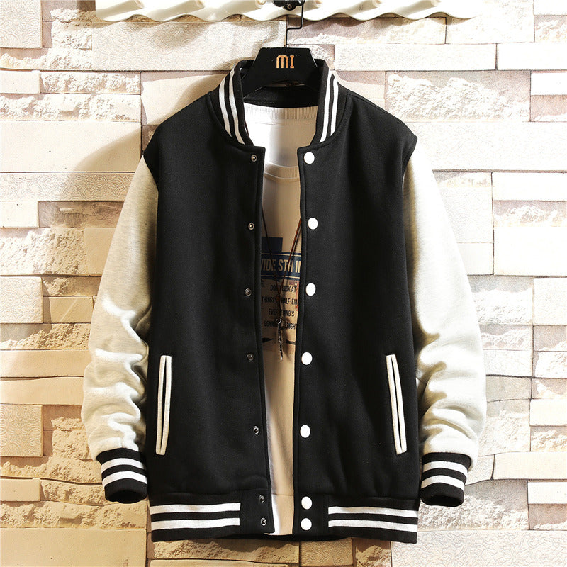Men's Loose Baseball Jacket – Casual Stand Collar Coat