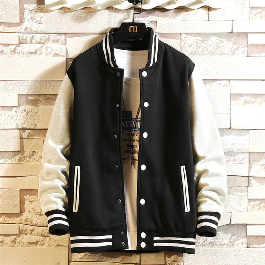 Men's Loose Baseball Jacket – Casual Stand Collar Coat