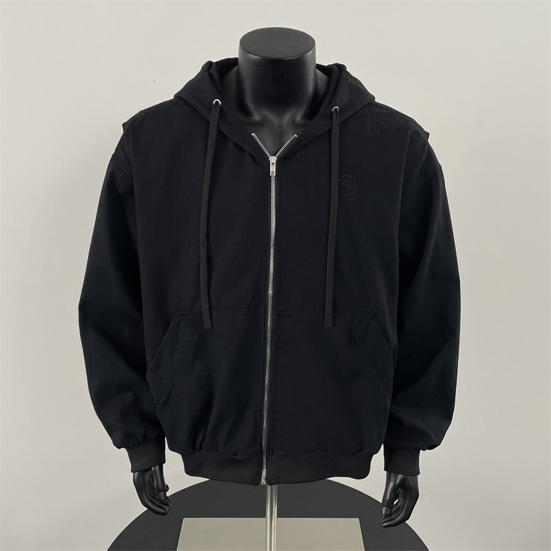 Retro college style hooded Barn style jacket
