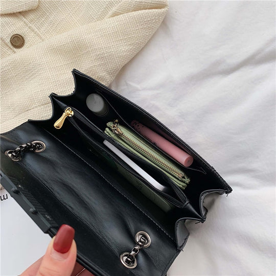 Rivet Chain Designer PU Leather Crossbody Bag