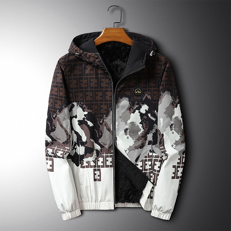 Men’s Hooded Velvet & Cotton Jacket