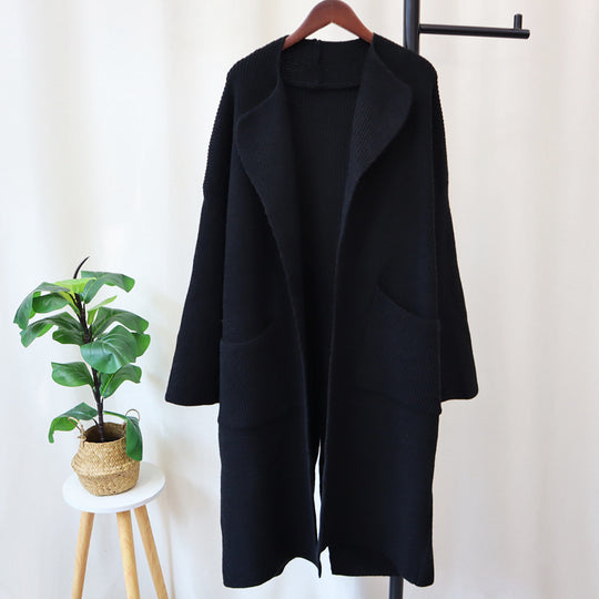 Long Knit Cardigan – Cozy Loose-Fit Knee-Length Sweater