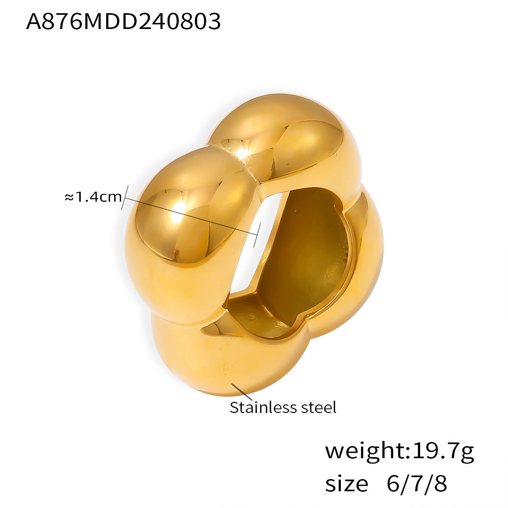 Hollow Blossom Geometric Ring