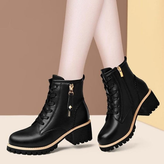 British PU Leather Martin Boots